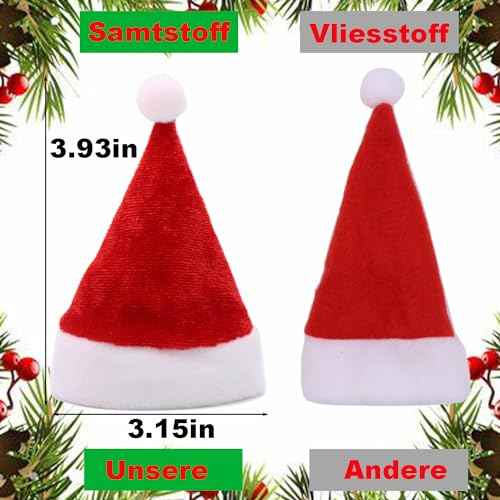 Mini Santa Hat Mini Christmas Hats Wine Bottles Cover Crafts Ornaments Decor