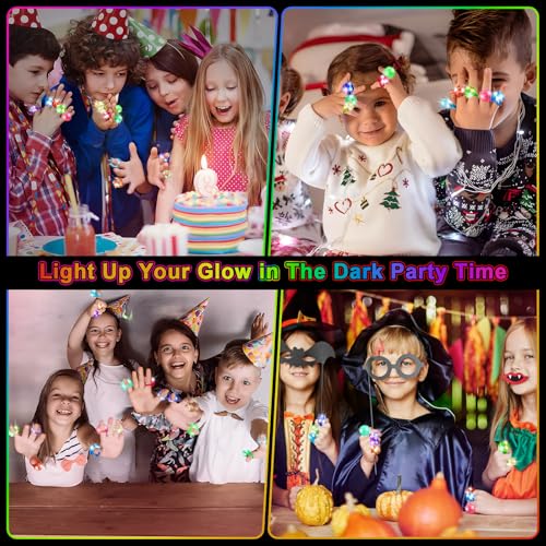 150 Pcs Light Up Glow Rings Set - Flashing LED Party Favors for Kids & Adults