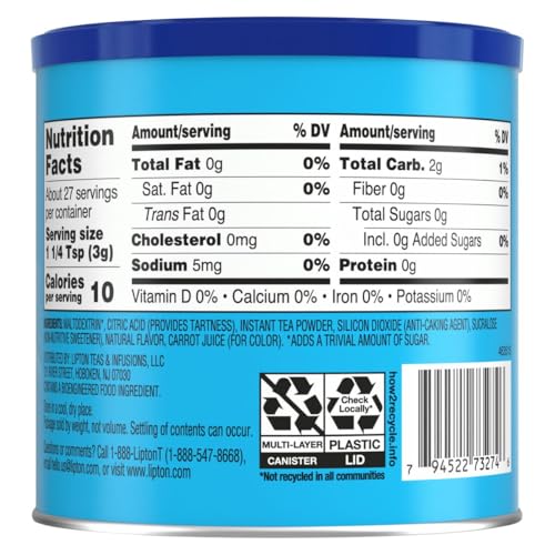 Black Lemon Iced Tea Mix - Zero Sugar, Makes 60 Quarts, 6-Pack