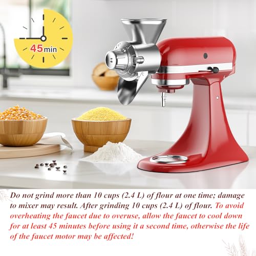 Grain Mill Attachment for KitchenAid Stand Mixer - Adjustable Coarse to Fine Grinding