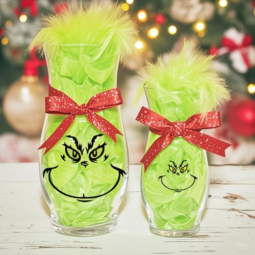 36 Pcs Christmas Face Transfer Stickers for Crafts Large 6 Inch Small 3 Inch Vinyl Eyes Pitcher Rub on Transfers Decals for Ornaments Glass Drinking Cups Wood Decorations Balls Party (face60)