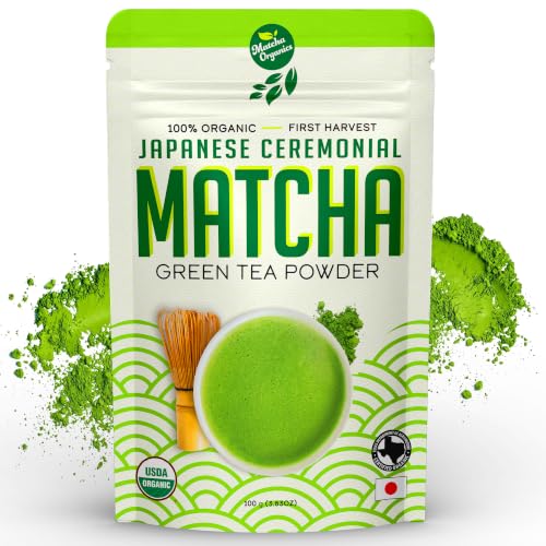 Ceremonial Grade Matcha Powder 100g - Organic Japanese Green Tea for Lattes & Smoothies
