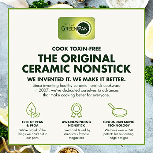 GreenPan Lima 5.2QT Nonstick Stock Pot with Glass Lid - Gray, PFAS-Free Ceramic, Oven Safe