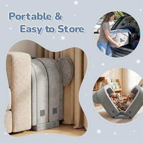 Zelladorra Grey Koala Toddler Travel Bed - Portable Floor Bed with Removable Washable Cover