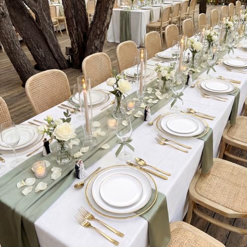 White & Gold Disposable Plastic Plates Set 200PCS - Party, Wedding, Halloween