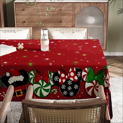 60 x 80 inch Christmas Tablecloth Rectangular Linen 2 Pack - Waterproof Holiday Table Decor