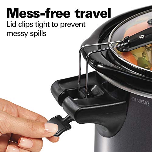 Hamilton Beach Temp Tracker 6-Quart Programmable Slow Cooker with Probe - Black Stainless
