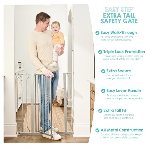 Regalo Platinum 36-Inch Extra Tall Baby Gate for Doorways & Stairs, 29-36.5" Width