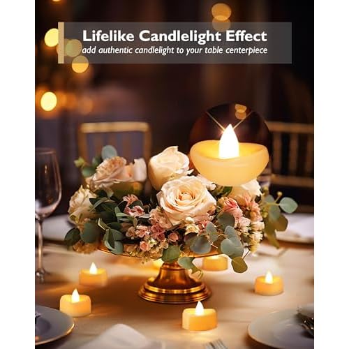LED Candles with Remote and Timer, 12PCS Flameless Tea Lights Candles Battery Operated, Remote Control Tea Lights with 6/8 H Timer for Halloween Christmas Holiday Warm White