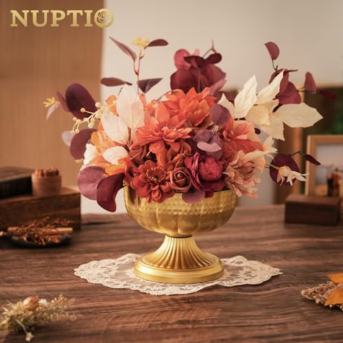 Hammered Gold Compote Vases Set of 10 - Elegant Centerpieces for Decor
