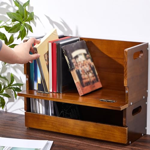 CroBlissful Brown 4-Pack Wooden DVD Storage Shelves Holds 104 DVDs