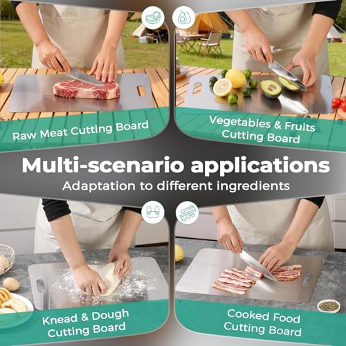 Xanthic Titanium Cutting Board - Food Grade, Dishwasher Safe, Heavy Duty for Meat & Fruits