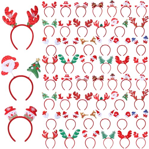 Christmas Headbands 100 Pack - Holiday Party Accessories for Kids & Adults