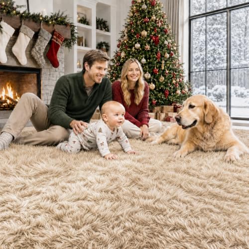 Camel 8x10 Area Rug - Soft Fluffy Washable Shag Carpet for Living Room & Bedroom - Variation of THIS listing