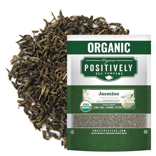 Organic Jasmine Green Tea Loose Leaf - 1 Pound (16 Ounce) - USDA Organic, Non-GMO