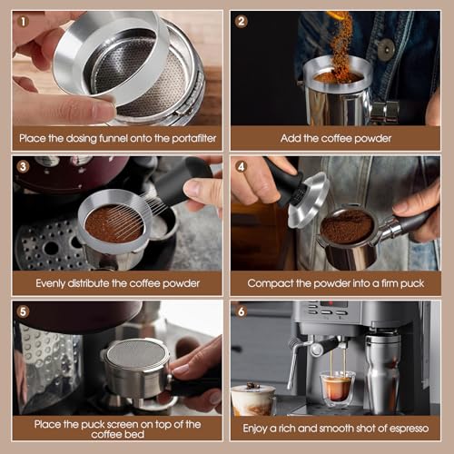 54mm Espresso Accessory Kit with Tamper WDT and Dosing Funnel - Fits Breville