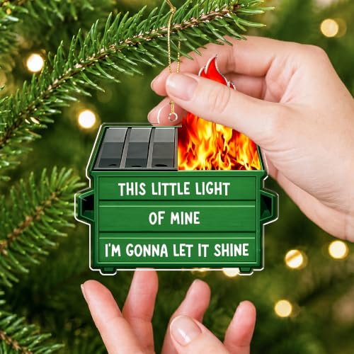 WITTSPOT Dumpster Fire 01 Christmas Ornament - Funny Office Gag Gift