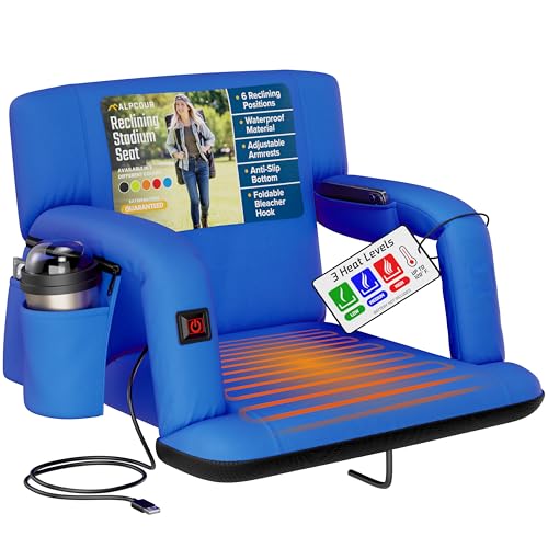 Alpcour Heated Reclining Stadium Seat for Bleachers – Wide Bleacher