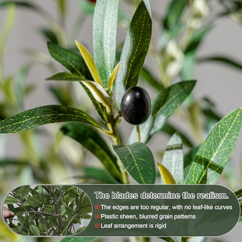 5ft Faux Olive Tree with White Pot & Moss - Indoor Outdoor Artificial Plants