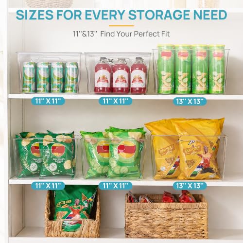 13x13 Inch Clear Storage Bins - Extra Large Cube Organizer, 4 Pack
