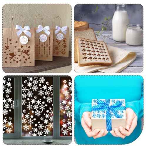 36 PCS Cookie Stencils for Royal Icing, 5.9¡± x 5.5¡° Reusable Airbrush Cookie Stencils for Baking-Cookie Decorating Supplies, Christmas Snowflake Stencil for Craft Painting Gifts Enthusiasts