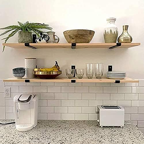 12 Inch Heavy Duty Floating Shelf Brackets Pack of 16 - Industrial Metal Iron Matte Black