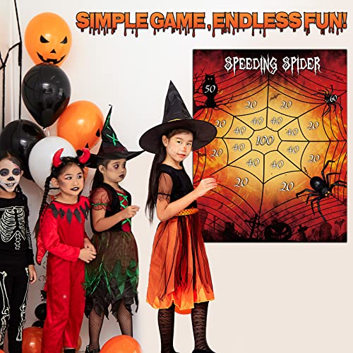 Halloween Dart Board Game for Kids Family, Throw Spider on the Web,
