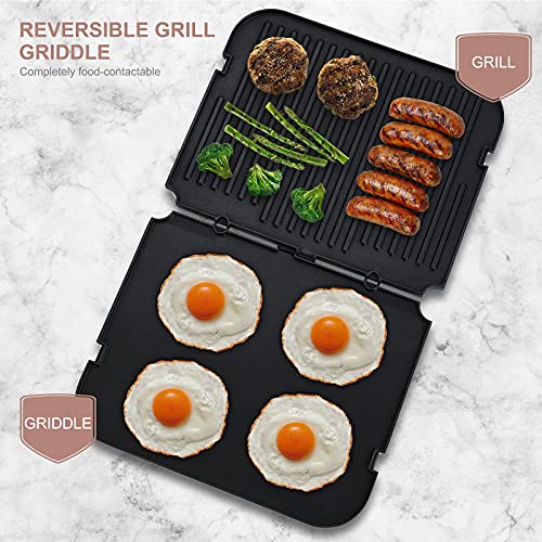 Large Reversible Grill & Panini Press Replacement Plates for Cuisinart Griddler