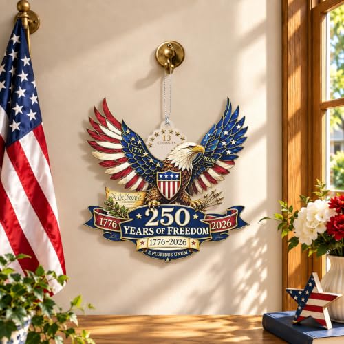 250th Anniversary USA Ornament - Patriotic Bald Eagle Acrylic Christmas Keepsake