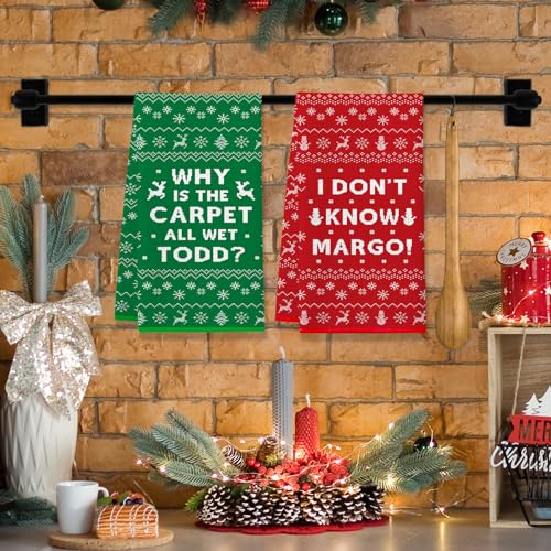 Cheroloven Margo Christmas Vacation Kitchen Towels 2Pcs Griswold Family Holiday Gift Set