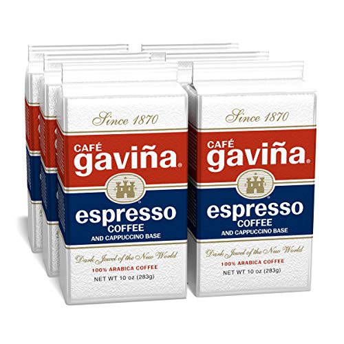 Fine Ground Espresso Coffee 6 Pack - Dark Roast, 10 oz Each | Arabica Blend