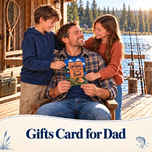 Fishing Dad Pop Up Card - Dad Birthday Christmas Gift from Daughter Son Kids
