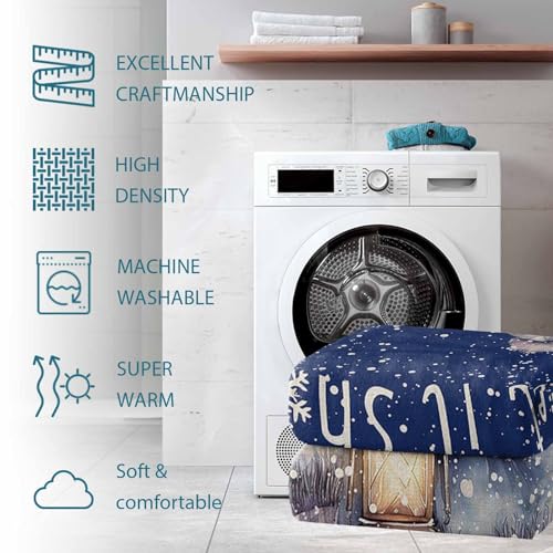 LEOKOTI Navy Blue Snowman Christmas Throw Blanket 60x80 Fleece Cozy Winter Decor