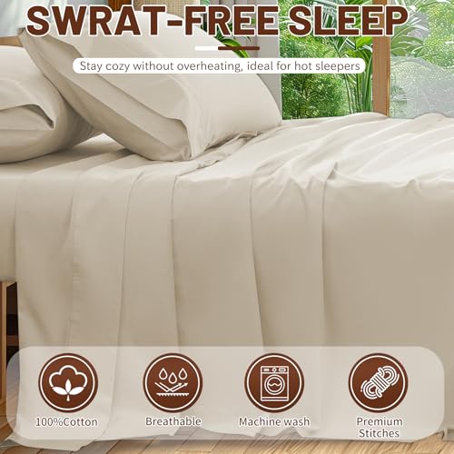 Overket Extra Deep Pocket King Sheets 18-24 Inch Linen 1000 TC Egyptian Cotton