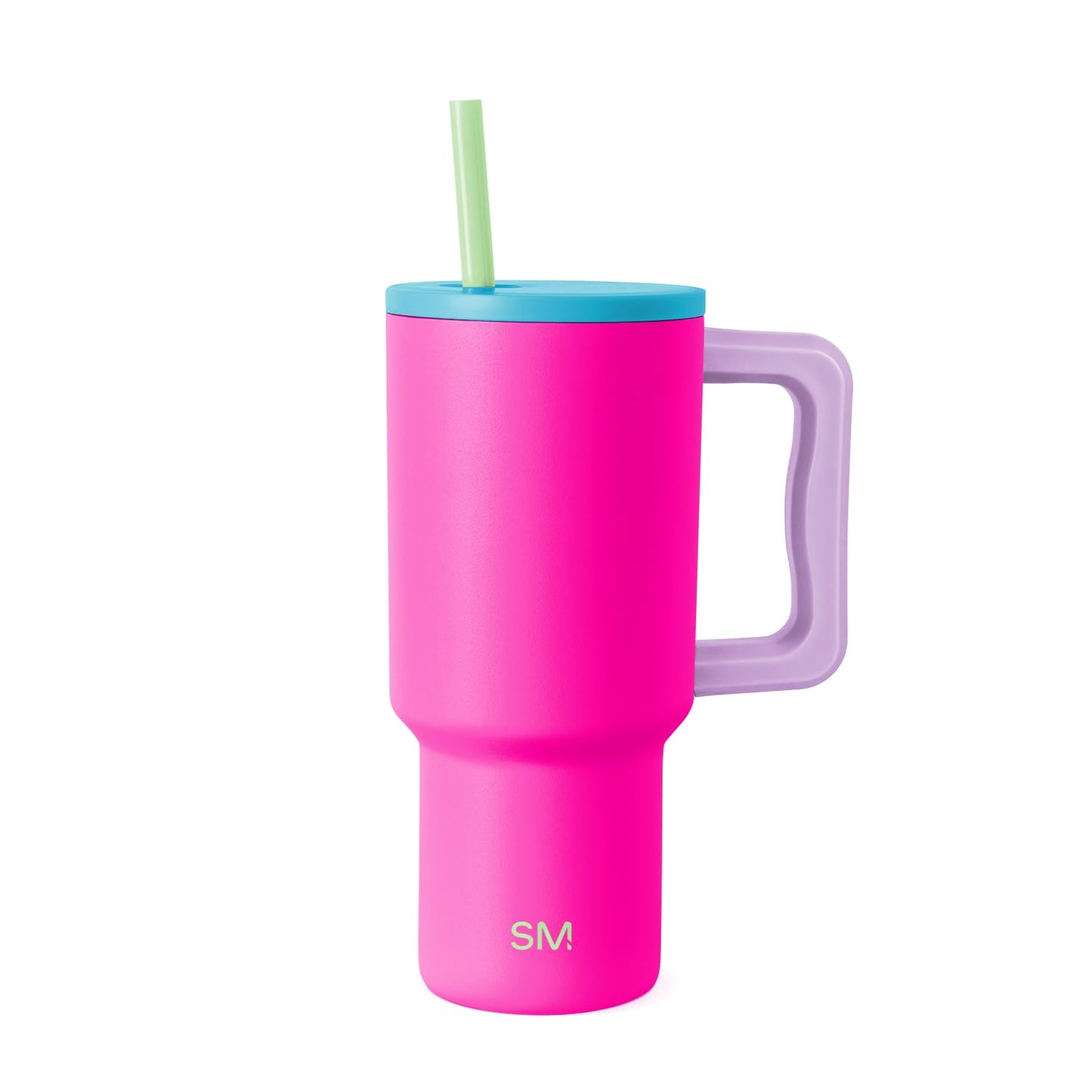 Simple Modern 30 oz Trek Tumbler with Handle and Straw Lid | Cup Holder Friendly Insulated Stainless Steel Travel Mug | 80s Mix