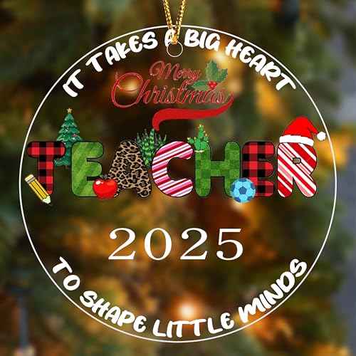 Teacher Stocking Stuffers for Women Ornament for Women Merry Christmas 2025 for Teacher Appreciation Week Gifts Christmas Tree Ornaments