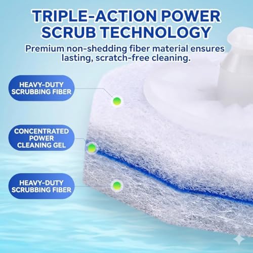 120pcs Toilet Brush Refills Bulk Pack Disposable Bowl Cleaner Scrubber Pads - Cecailin