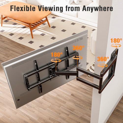 ELIVED 30-Inch Long Arm Full Motion TV Wall Mount for 42-75 Inch Screens, Swivel & Tilt, Corner Compatible