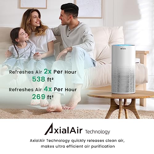 White Afloia Smart Air Purifier for Large Rooms Up to 1076 sq ft, Voice & App Control