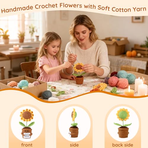 Sunflower Crochet Gift - You're Awesome Inspirational Support for Women, Teacher, Mom, Friend