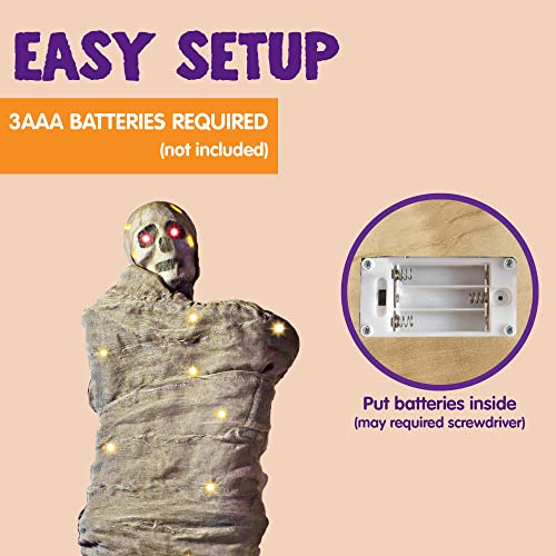 Halloween Hanging Corpse Decoration - 65-Inch Spooky Animated Dead Body Prop with Lights & Sound