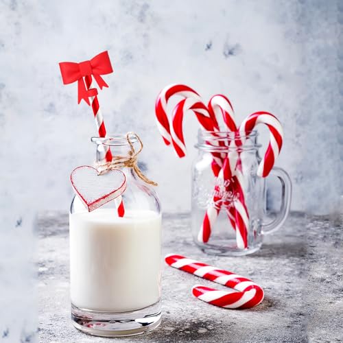 Hiusity Christmas Red Bow Silicone Straw Cover Tops for Stanley Cup 40oz, 10mm/0.4in, 4 Pcs