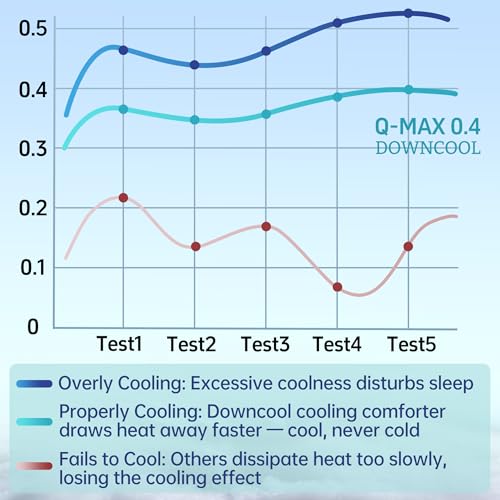 DOWNCOOL Queen Size Cooling Comforter with Gel Pillowcases, Dark Grey, 90x90"