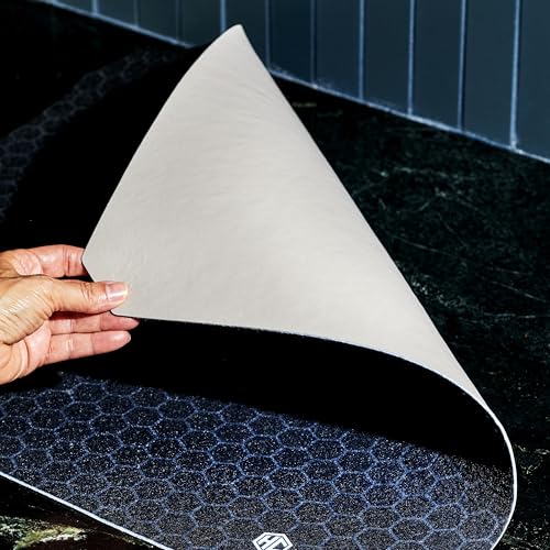 HexClad Ultra Thin Absorbent Dish Drying Mat Set - Fast Drying, Waterproof Backing