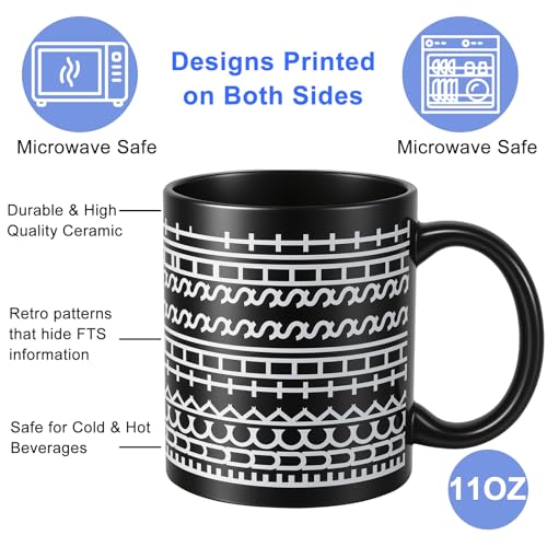 PYYEBFS Black 15 oz Hidden Message Ceramic Coffee Mug – Funny Gag Gift for Men & Women