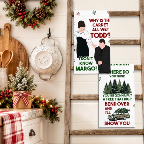GFuhlre Christmas9 2 Pack Holiday Kitchen Towels - Festive Dish Hand Towels