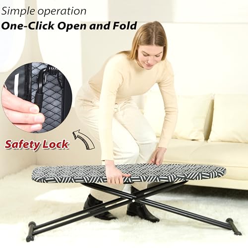 Caius 43"x13" Adjustable Ironing Board with 7 Heights, Space-Saving, Stable