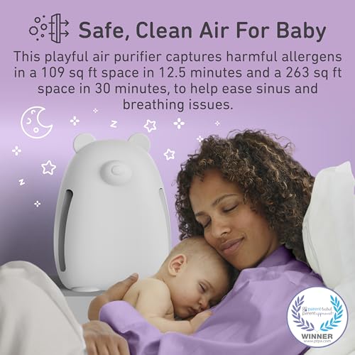 Pure Enrichment PureBaby Bear White HEPA Air Purifier with UV-C Nightlight