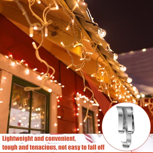 Tandefio 150 Pcs Aluminum Christmas Light Clips Gutter Hangers - Weatherproof