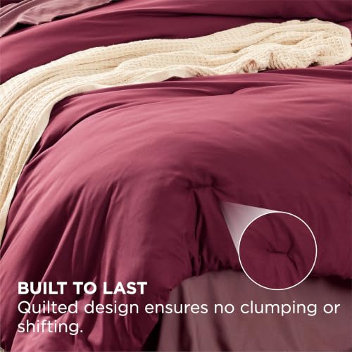 Queen Burgundy Comforter Set 7 Pieces with Contrasting Design - Variation 12